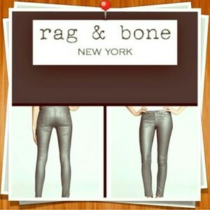 RAG & BONE for Intermix | Metallic Pewter Skinny Jeans Capri | 26